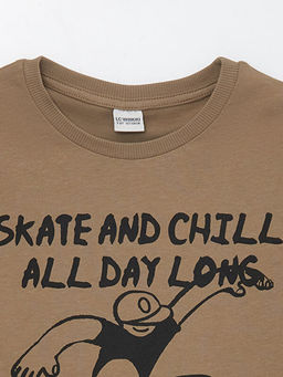 Bisiklet Yaka Bask?l? K?sa Kollu Erkek ?ocuk Ti??rt - Waikiki фото 3