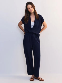 Льняные брюки с эластичным поясом ZR2605012104-47 / Zarina