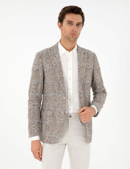 Светло-коричневая приталенная куртка