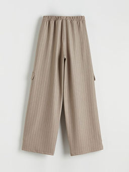 Beli Lastikli ?izgili K?z ?ocuk Pantolon