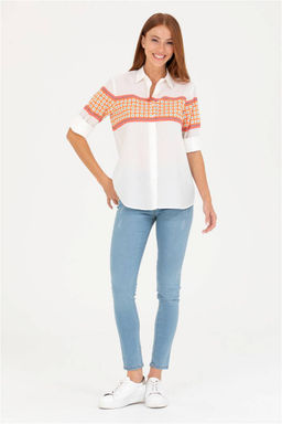 Женская рубашка лососевого цвета с длинным рукавом Неожиданная скидка в корзине - U.s. polo assn фото 4