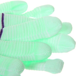 Цена за 12 шт. Перчатки нейлоновые "Неон" с ПВХ покрытием облив пальцев, мятные 8 р-р ДоброСад
