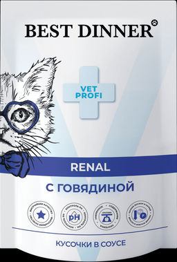 Паучи для кошек Renal кусочки в соусе с Говядиной 7445
