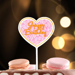 Цена за 6 шт. Топпер для торта «С днём рождения»