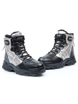 04-2221-4 BLACK Ботинки зимние женские (искусственные материалы)