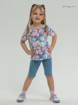 Костюм Актив лиловые одуванчики-деним - Sovalina фото 7