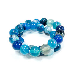 Браслет из камня Синий агат карьерный рост налаживание связей удачные сделки