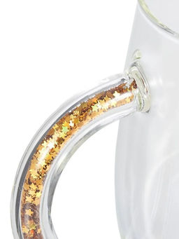 52755 GIPFEL Кружка CHRISTMAS STAR 450 мл, с декоративным наполнителем. Материал: боросиликатное стекло, ПЭТ. Цвет наполнителя: золотой