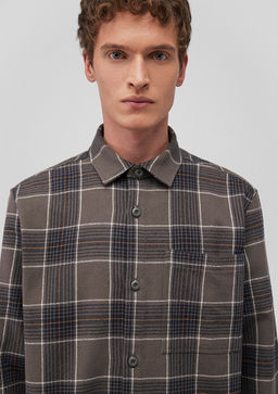 Kareli Gri Gomlek - Mavi фото 5