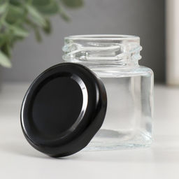 Банка для свечей стекло с крышкой "Четыре грани" прозрачная 50 мл 4,5х4,5х5,5 см