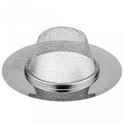 Пробка-сетка для раковины из нержавеющей стали "Сетка №2" д11,5см, h4см, на картоне (внутренний д6,8см) (Китай)