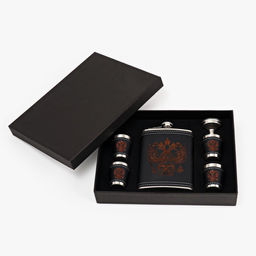 Подарочный набор Герб РФ: фляжка 240 мл, 4 стопки, воронка