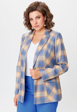Жакет БелЭльСтиль 412 голубая клетка фото 4