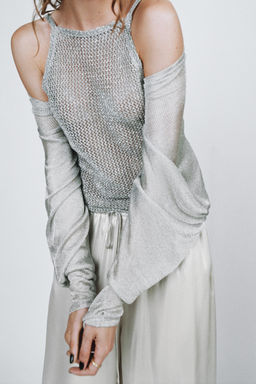 METALLIC THREAD CROCHET TOP - Zara фото 8