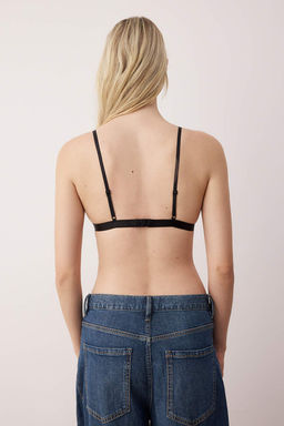TRENDYOLMILLA Siyah-Beyaz 2li Dantelli Ip Ask?l? Dolgusuz Balensiz Kapl? Bralette Orme Sutyen THMSS24SU00016  фото 4