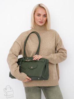 Сумка женская кожаная 6136Q a.green Polina&Eiterou