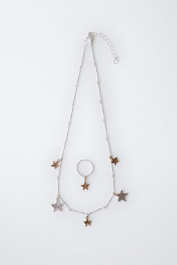 PACK OF STAR NECKLACE AND RING - Zara фото 4