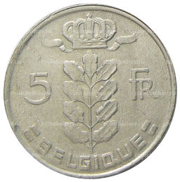 5 франков 1978 года Бельгия  Надпись на французском (BELGIQUE)
