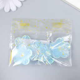 Декор для творчества пластик Цветок, голография перламутр, набор 6 шт., 3.5?3.5 см