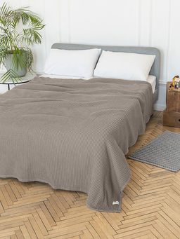 Покрывало вафельное 200x220 бежевый 100% Хлопок