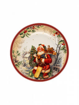 Тарелка сервировочная D26,7 красный фарфор