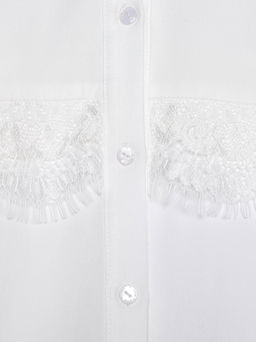 CONTE Однотонная рубашка из вискозы LBL 1036 off-white - Conte elegant фото 5