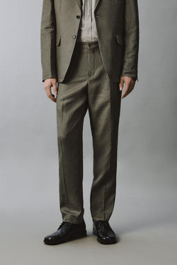 PANTAL?N TRAJE 100% LINO / Verde claro - Zara фото 2