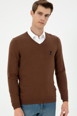 Мужской коричневый базовый свитер Неожиданная скидка в корзине - U.s. polo assn фото 3