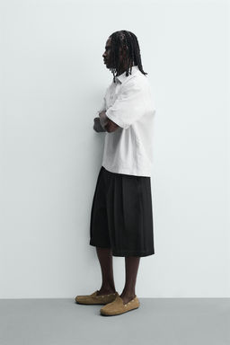 BERMUDA RELAXED FIT PLIEGUES / Negro - Zara фото 4