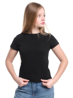 Футболка в рубчик 22-0210 черный