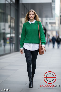 Свитер вязаный однотонный