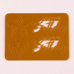 Украшение для торта С днём рождения, со звёздами и сердцами, цвет золото