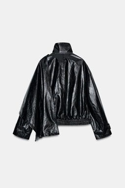 LEATHER EFFECT JACKET WITH SCARF ZW COLLECTION - Zara фото 18