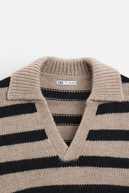 STRIPED KNIT POLO SHIRT - Zara фото 10