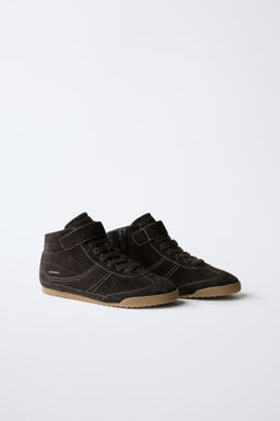 LEATHER BOXING HIGH-TOP SNEAKERS - Zara фото 13