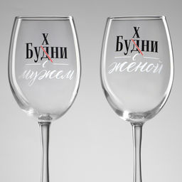Бокалы для вина с надписью Муж и жена, 2 шт. по 360 мл, 18+ - Дорого внимание фото 3