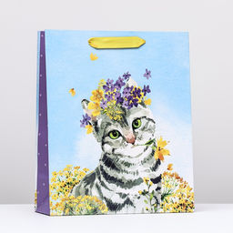 Пакет подарочный Котенок, 26 х 32 х 12 см