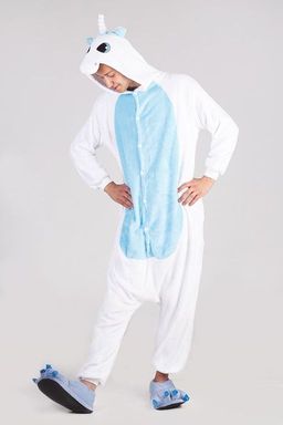 Пижама кигуруми голубой Единорог с крыльями