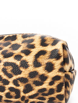 LACCOMA косметичка Гретта-леопард рыжый эко кожа хлопок  фото 5
