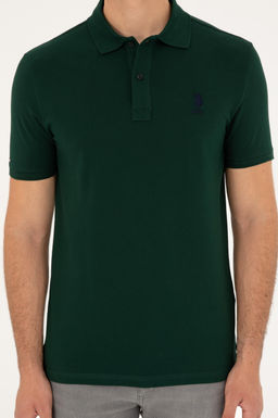 U. S. Polo Assn / Мужская темно-зеленая базовая футболка - U.s. polo assn фото 6