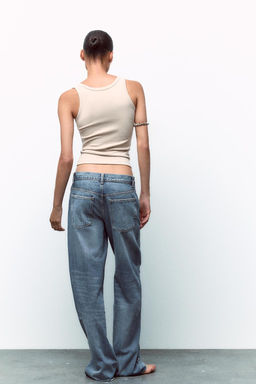 TRF RELAXED FIT MID-RISE JEANS WITH RIVETS - Zara фото 7