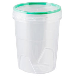 Банка для сыпучих продуктов пластмассовая 0,6л, д10см, h13см, закручивающаяся герметичная крышка (Россия)