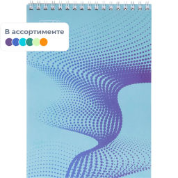 Блокнот А5,80л,клетка,метал.гребень,цв.обложка Forma,в ассорт