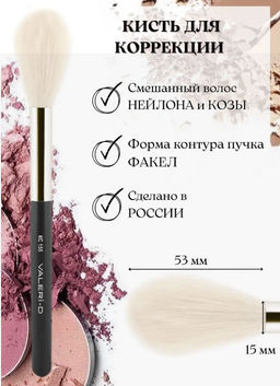 Кисть из имитации козы/волоса козы №15Д круглая - Valeri-d фото 2