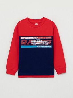 CRB wear/CWKB 62841-26-297 Джемпер модель свитшот для мальчика, красный-темно-синий/Ex.Cherubino