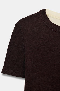 SHORT SLEEVE CONTRAST T-SHIRT - Zara фото 7