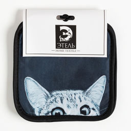Кухонный набор (2 предмета) Этель LoveLife Кошечка, прихватка 17х17 см - 2 шт, 100% п/э  фото 4