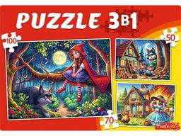 Puzzle 3 в 1 "Любимые сказки №2" 50, 70, 100 эл. (П-8447)