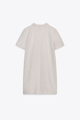 JEWEL APPLIQU_ HERRINGBONE DRESS - Zara фото 5