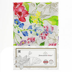 Скатерть 180х145см "Летний сад", длина стола до 140см, на 6 персон, рогожка (хлопок 100%) 171г/м2, упаковка классическая, пакет ПВХ 28х41см, "Домашняя мода" (Россия)